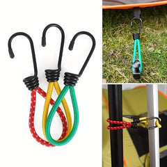3pcs Outdoor Camping Tent Elastic Rope Buckle Fixed Elastic Bundle Rope Hook