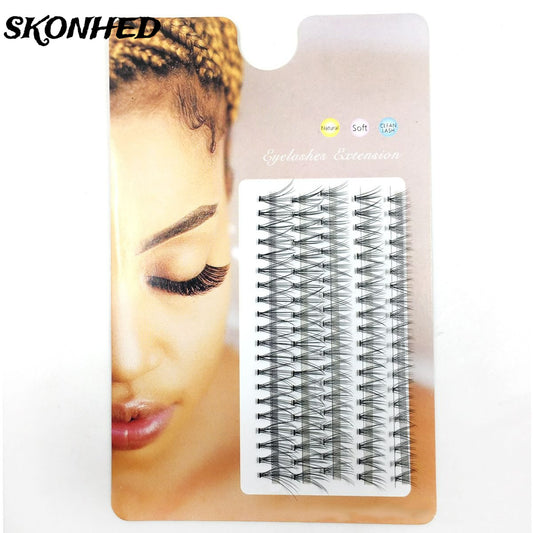 SKONHED 5Rows Individual Lashes Natural Soft Thick Cluster False Eyelashes