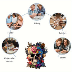 Artistic Skull Wooden Jigsaw Puzzle for Adults