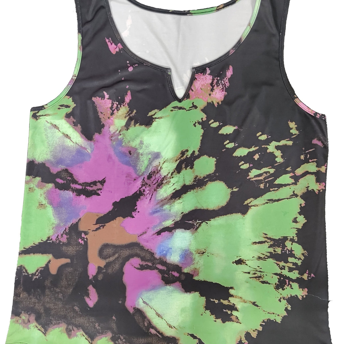  Tie Dye Notched Neck Tank Top