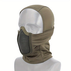 Tactical Full Face Balaclava Cap Metal Mesh Mask for Airsoft Paintball