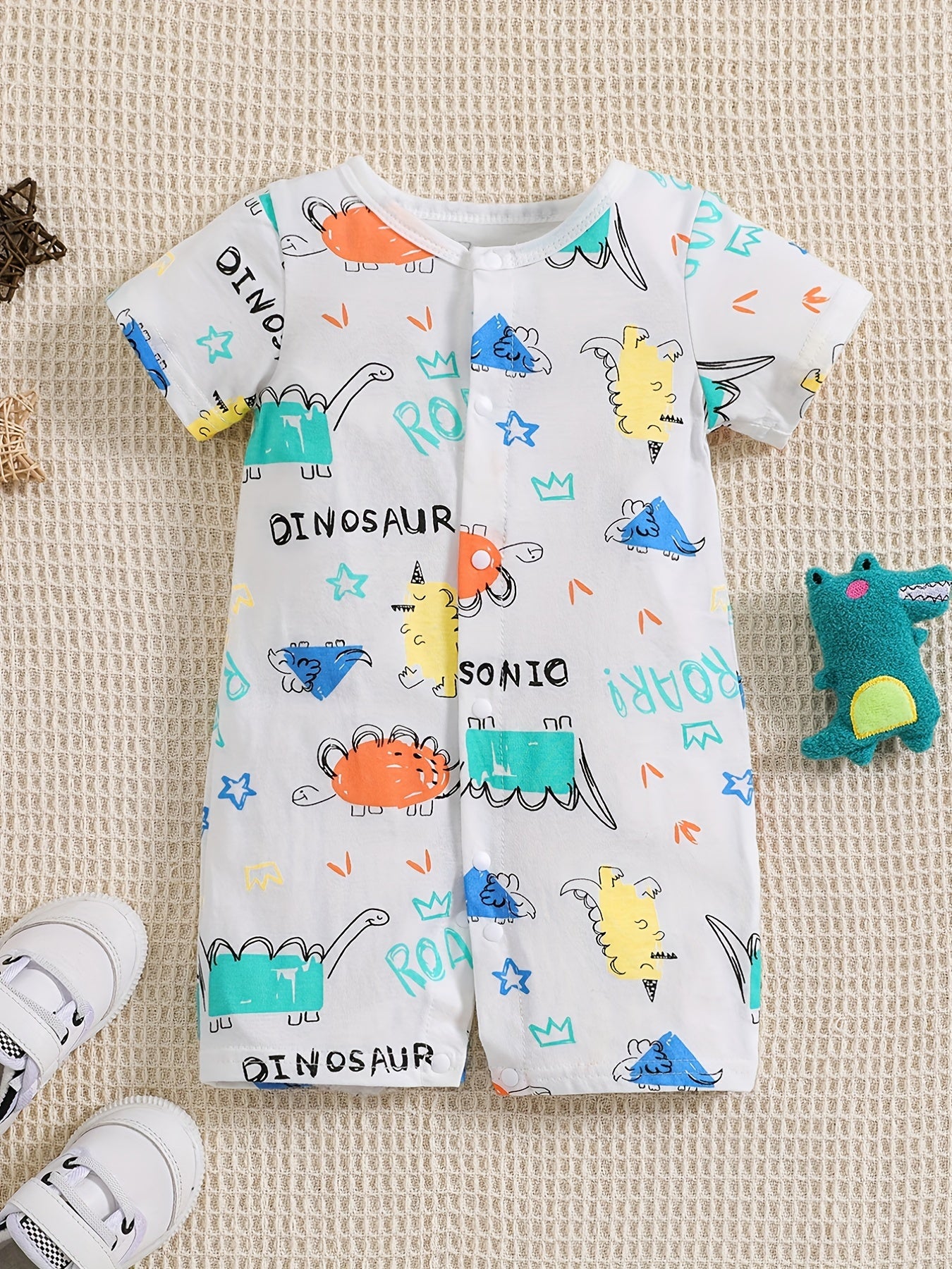 Baby Boys Animal Graffiti Cotton Romper Newborn Infant Summer Clothes