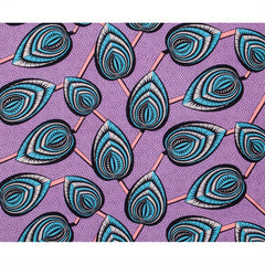 6 Yards African Wax Dye Fabric Pastel Purple Polyester Material