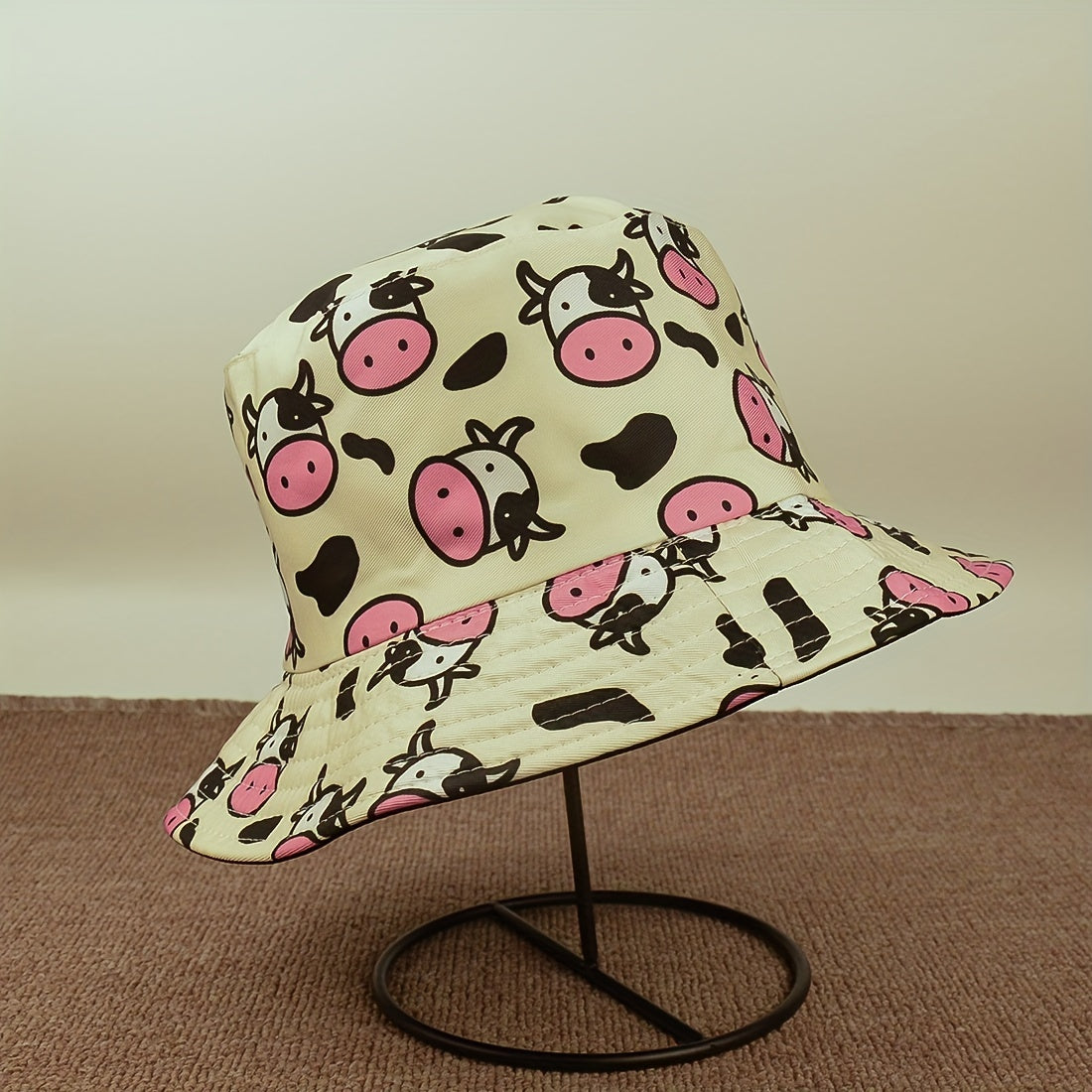 Foldable Cow Print Sunshade Bucket Hat