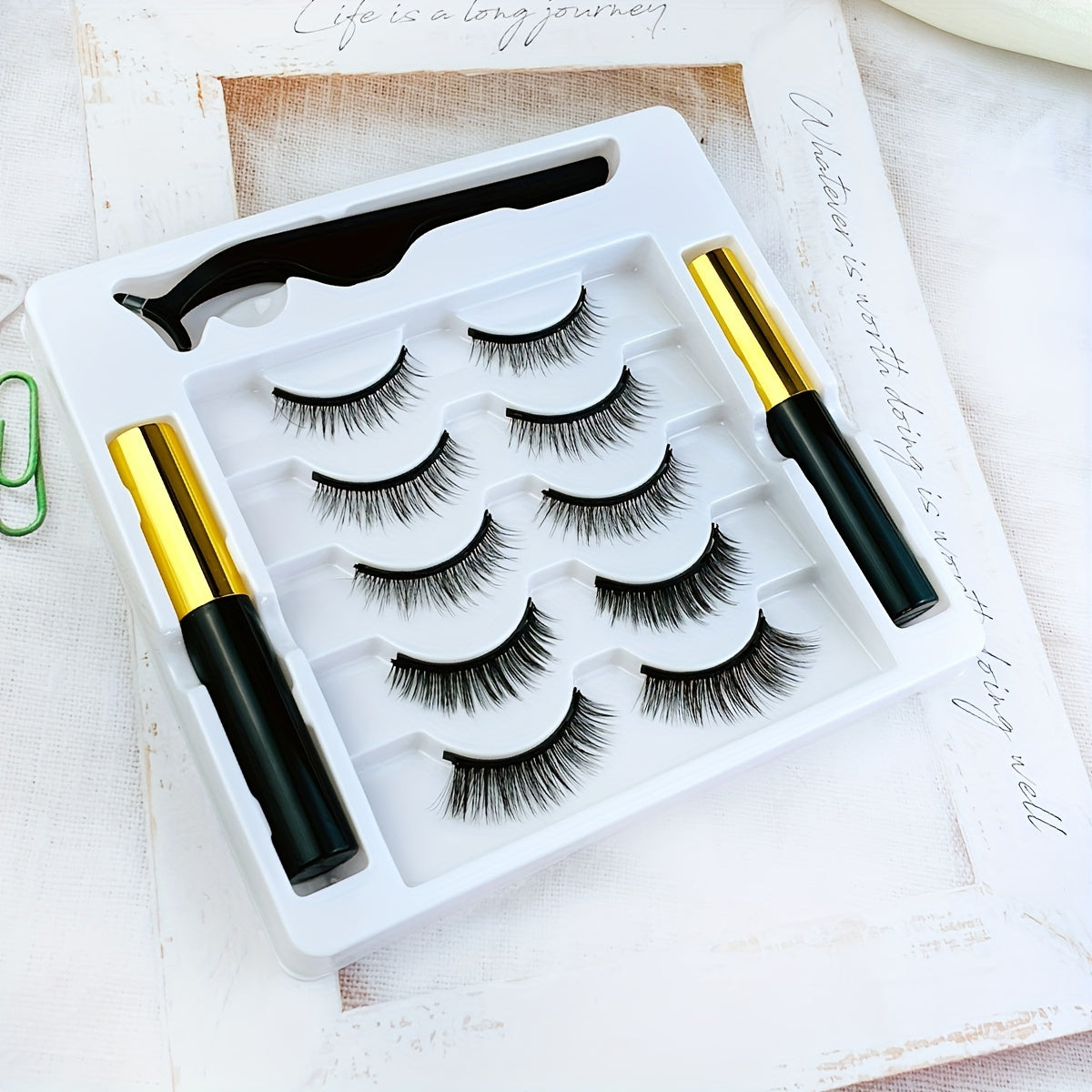 Magnetic Eyelashes with Eyeliner Kit 5 Pairs Natural Looking Waterproof