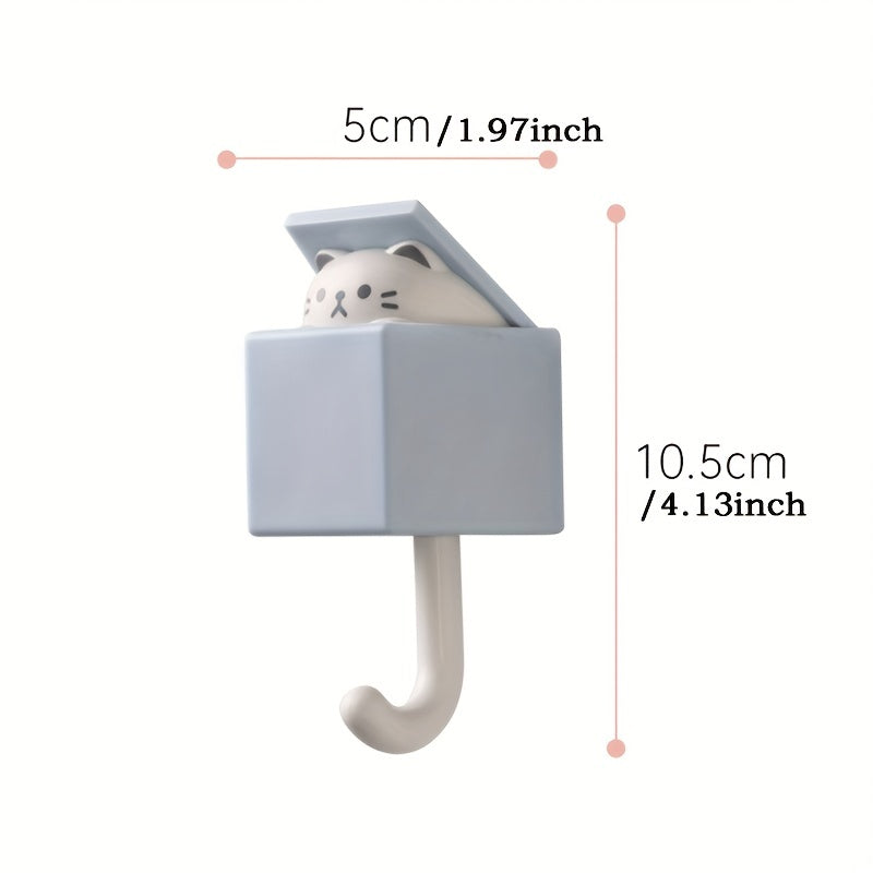 Cat Hook Seamless Dormitory Door Hanger Key Towel Cap Coat Rack