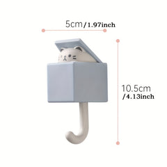 Cat Hook Seamless Dormitory Door Hanger Key Towel Cap Coat Rack