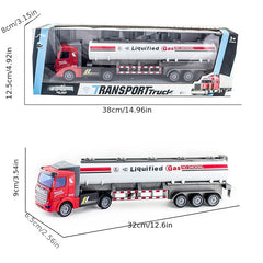 Boys' Pull Back Transport Truck Model Set - Dump, Container, Tank Truck