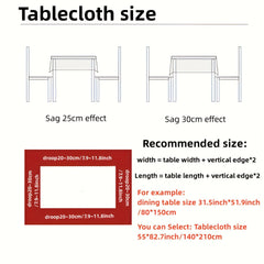 Polyester Merry Christmas Tablecloth Santa Pattern Cover Holiday Decoration