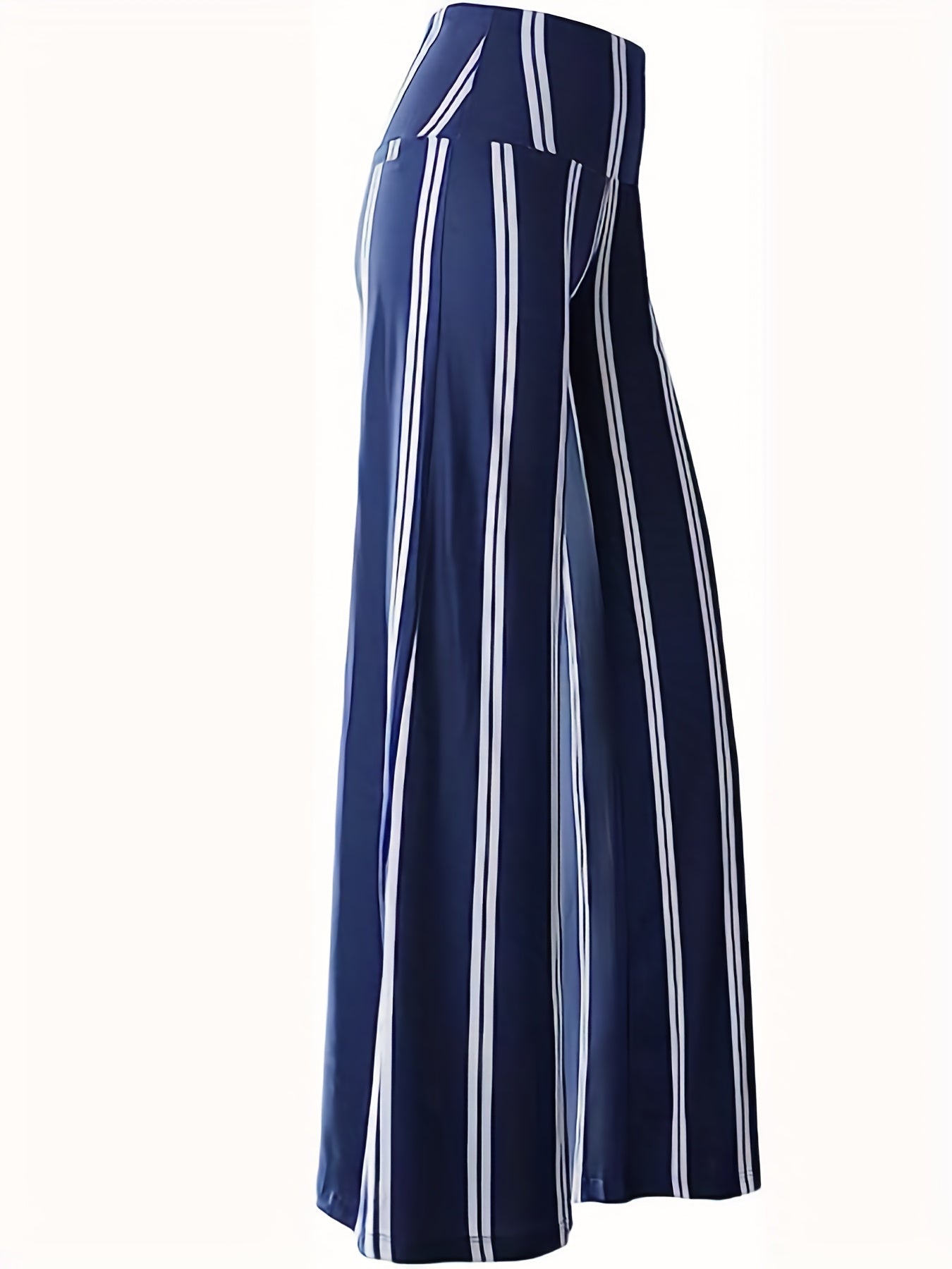 Striped High Waist Wide Leg Pants for Women