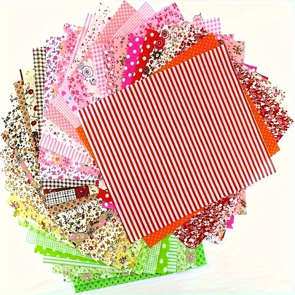 50pcs Squares Patchwork Precut Different Patterns DIY Sewing Mask 5 9in