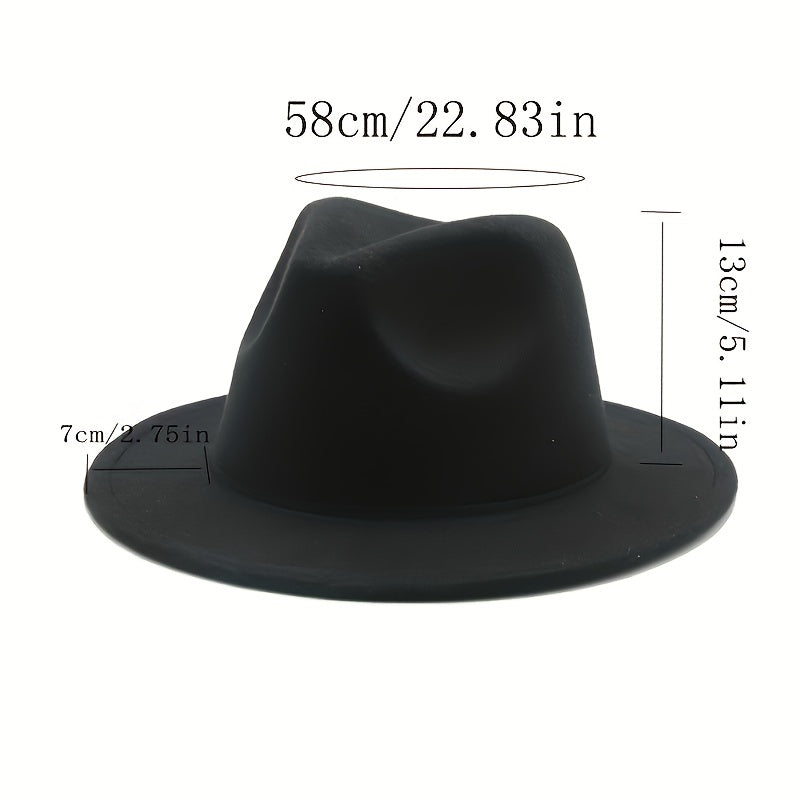Double Sided Felt Jazz Hat Solid Warm Cowboy Hat