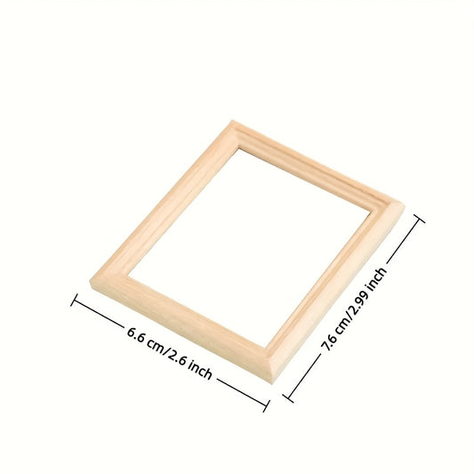 4pcs Wooden Dollhouse Photo Frames 1:12 Scale Light Yellow