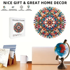 Intricate Floral Wreath Wooden Puzzle - Ideal for Adults - Great Gift Idea