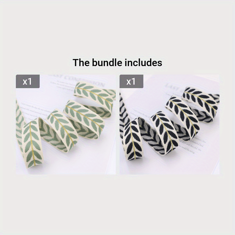 2 Yards Embroidery Ribbon Leaf Trim Sewing DIY Crafts Gift Packaging
