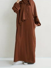  Casual Abaya Dress Women's Plus Solid Drop Shoulder Loose Fit Maxi Dre