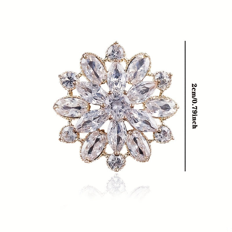 Zircon Snowflake Brooch for Prom, Elegant Men's Gift for Women