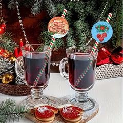 Christmas Party Straws Santa Snowman Straws Pack of 24