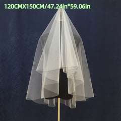 Bridal Wedding Veil Hair Accessory Flowing Single Layer Prom Formal Gift