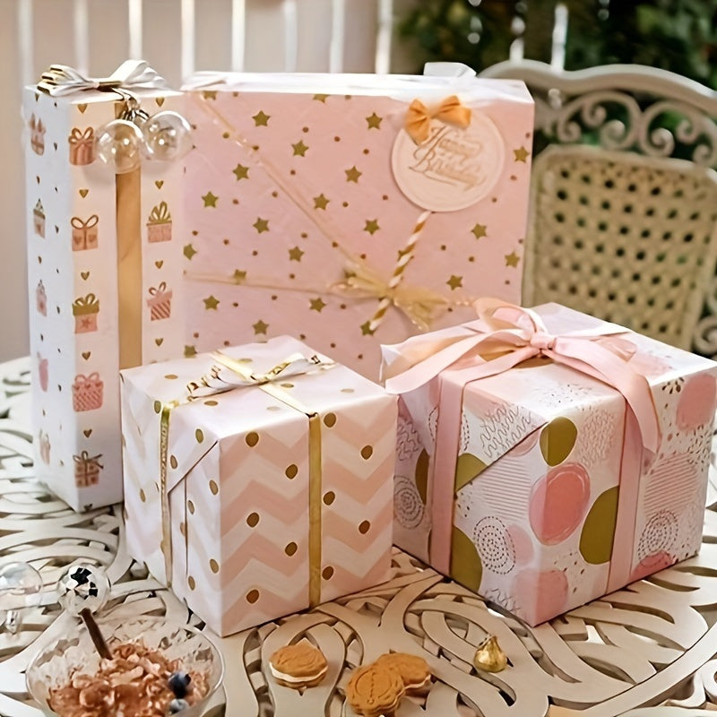 5PCS Christmas Gift Wrapping Paper for Birthdays and Holidays