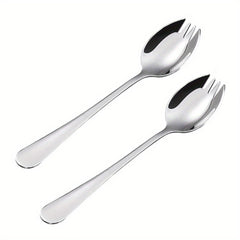 4PCS Stainless Steel Spork Salad Spoon Fork Honey Dessert Ice Cream Scoop Fork