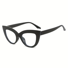 Cat Eye Clear Lens Glasses Women Men with Case