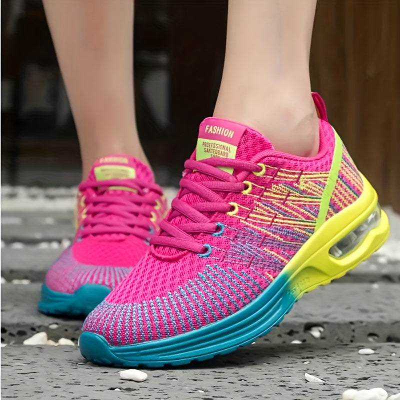 Women's Mesh Air Cushion Sneakers Lightweight Breathable Travel Shoes