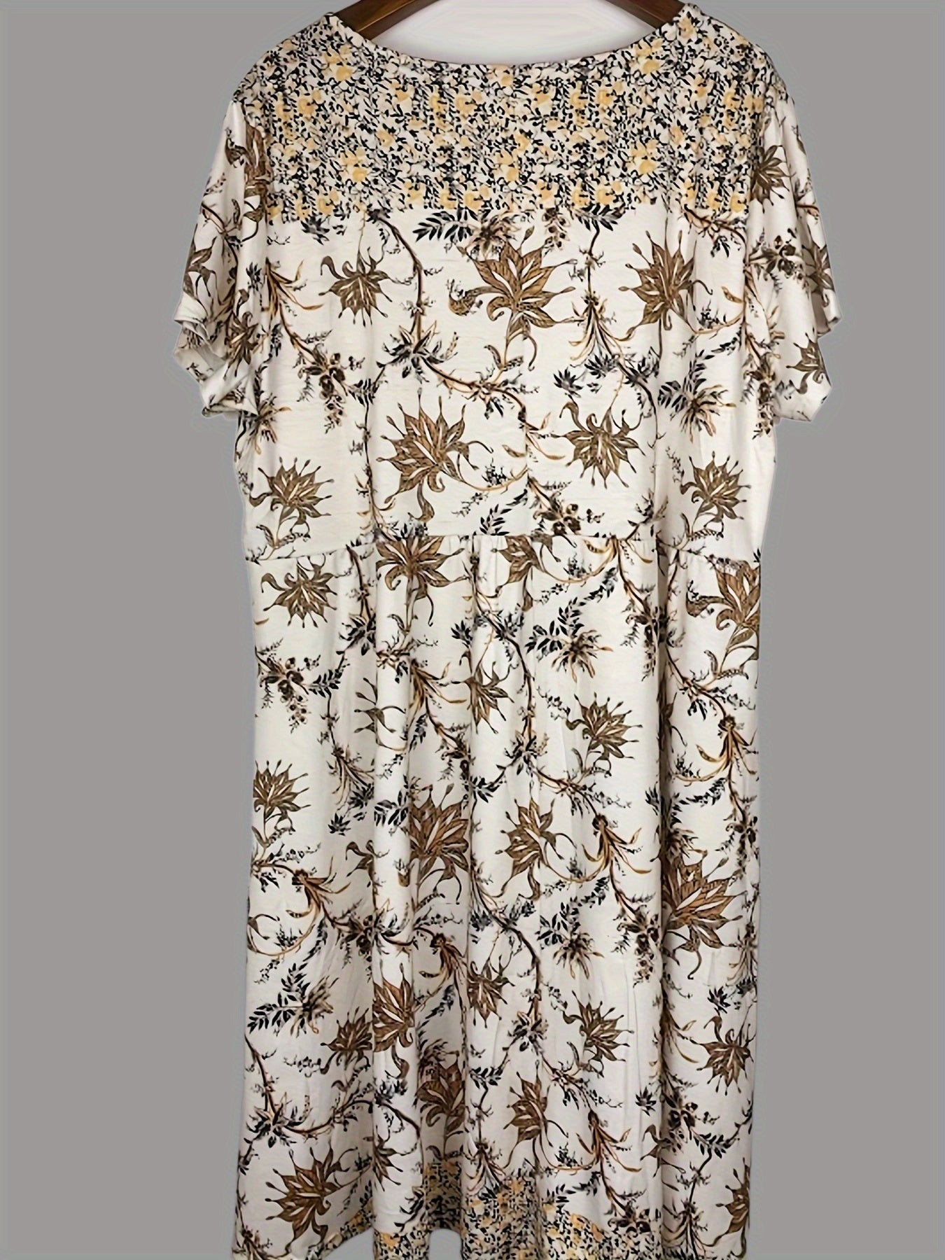 Floral Print Casual Dress Short Sleeve