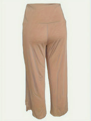  Solid Wideband High Rise Wide Leg Trousers