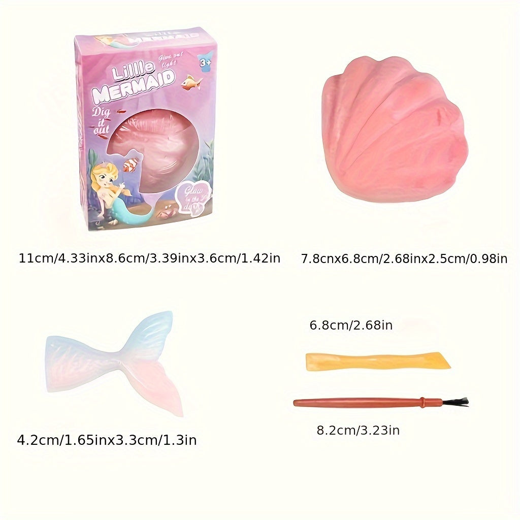 Little Mermaid Plaster Digging Kit - Educational Archaeology Exploration Toys