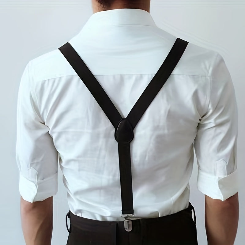 Men's Elastic Suspenders With 3 Clips High Elasticity