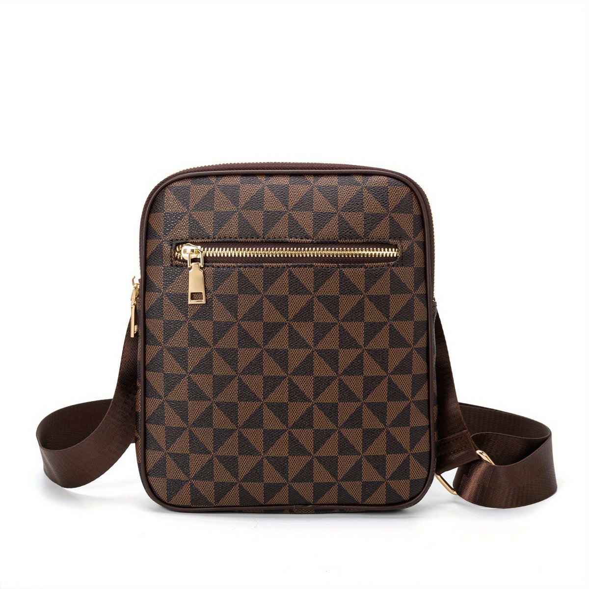 Men's Leather Crossbody Bag Vertical Shoulder Bag Casual Travel Messenger