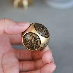 Vintage Brass Fidget Spinner Desk Ornament Lucky Charm Retro Style