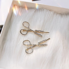 Rhinestone Scissors Hair Clip Crystal Barrette Vintage Accessories
