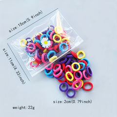 100pcs Cartoon Colorful Hair Ties, Holiday Gift for Girls