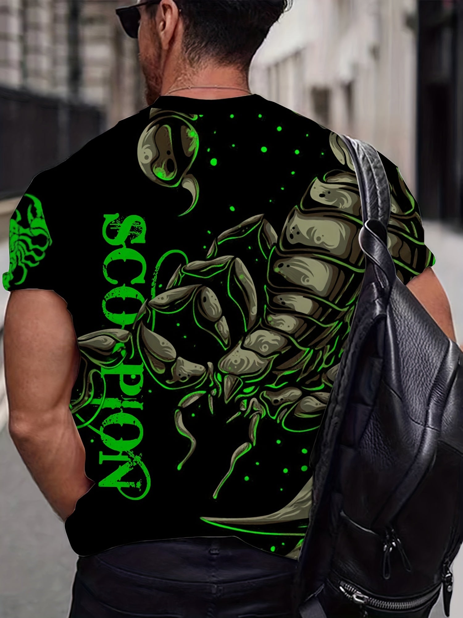 Scorpion Pattern Print Men's Short Sleeve T-shirt