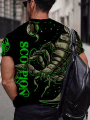 Scorpion Pattern Print Men's Short Sleeve T-shirt