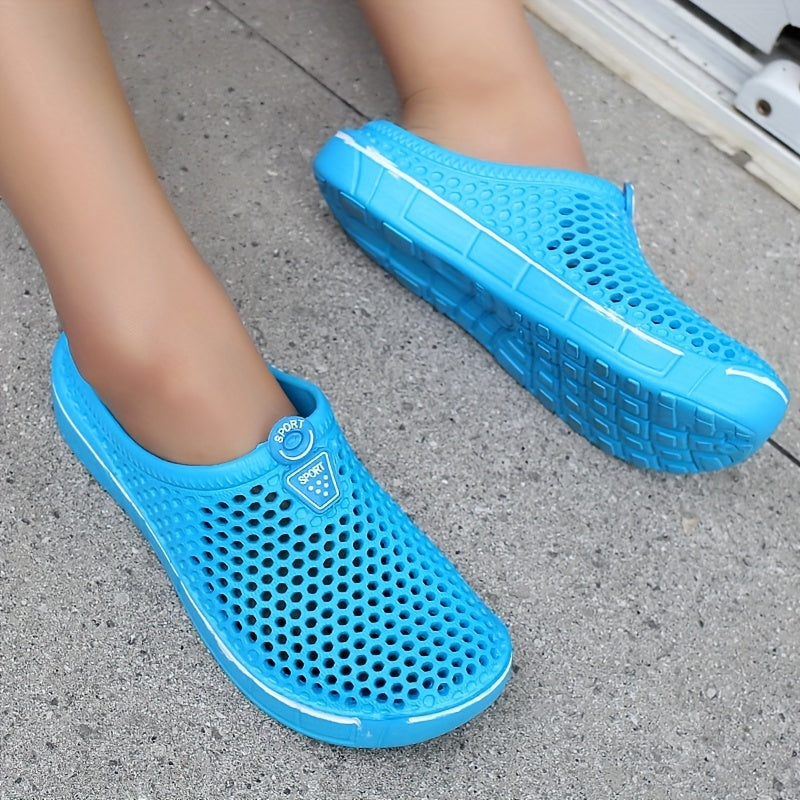 Women's Solid Holes Slippers Closed Round Toe Casual Slippers