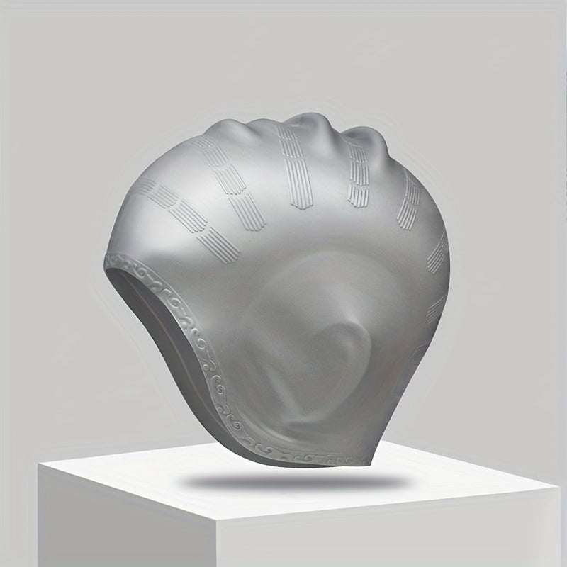 Silicone Swimming Cap with Ear Pockets for Long Hair