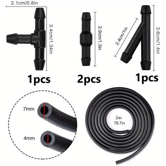 Car Windshield Washer Rubber Hose Wiper Nozzle Water Pipe Joint
