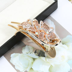 Flower Hair Clips Rhinestone Inlaid Hair Claw