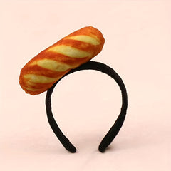 Creative Food Hair Band Hot Dog Corn Carrot Print Headband