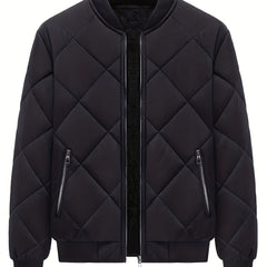 Men's Warm Fleece Baseball Collar Zip Up Jacket Coat
