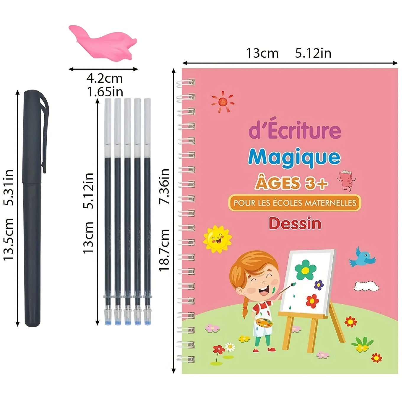3D Groove French Arabic Calligraphy Copybook for Kids
