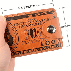 Men's US Dollar Bill Money Bifold Wallet Card Photo Holder Wallet