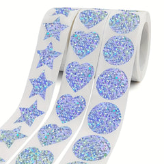 500pcs Sequins All Purpose Labels Stickers Round Love Star 2.54