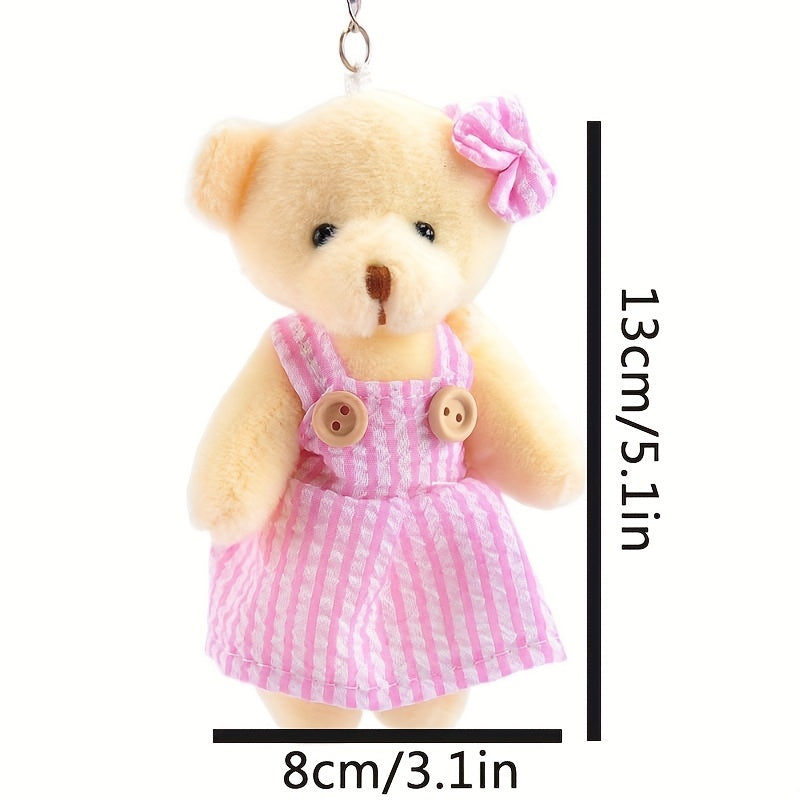 Teddy Bear Charm Plush Toy Keychain Backpack Bag Pendant Accessory Keychain