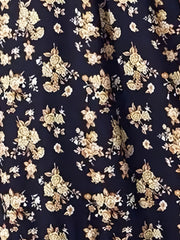 Ditsy Print Lantern Sleeve Maxi Dress