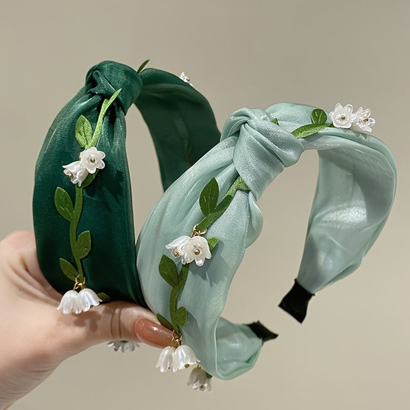 Green Flower Hairband Vintage Sweet Headband Hair Accessories