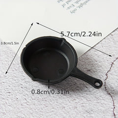 1pc Mini Wok with Spoon Doll Room Kitchen Utensils